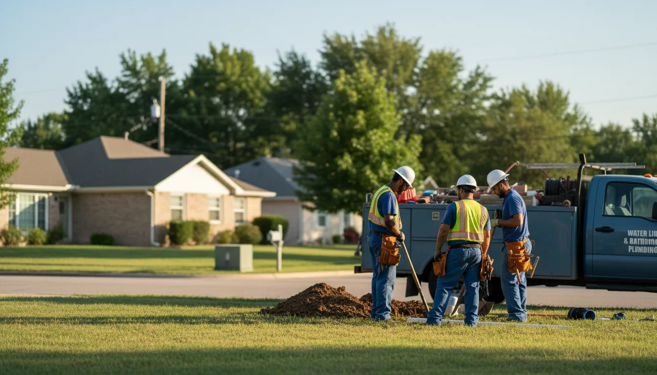 Residential water line and bathroom plumbing service in Lupton, AZ